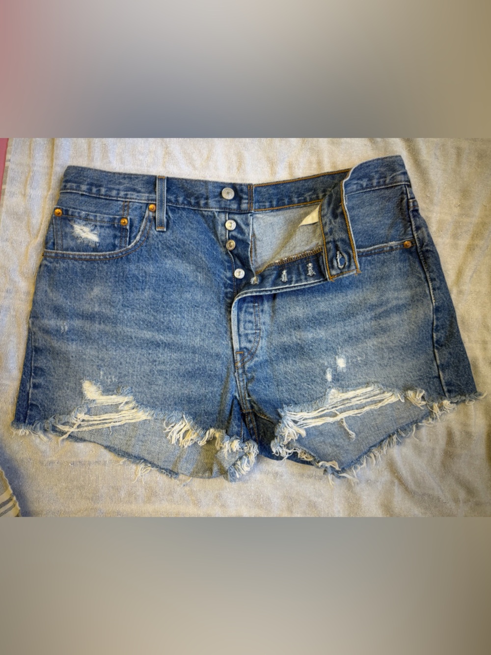 Levi's Women's Distressed Denim Shorts - Light Blue